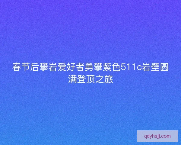 春节后攀岩爱好者勇攀紫色511c岩壁圆满登顶之旅